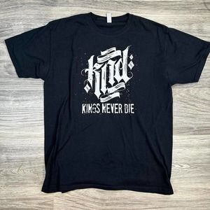 Metal Band Black Tee Kings Never Die Band Women's Medium